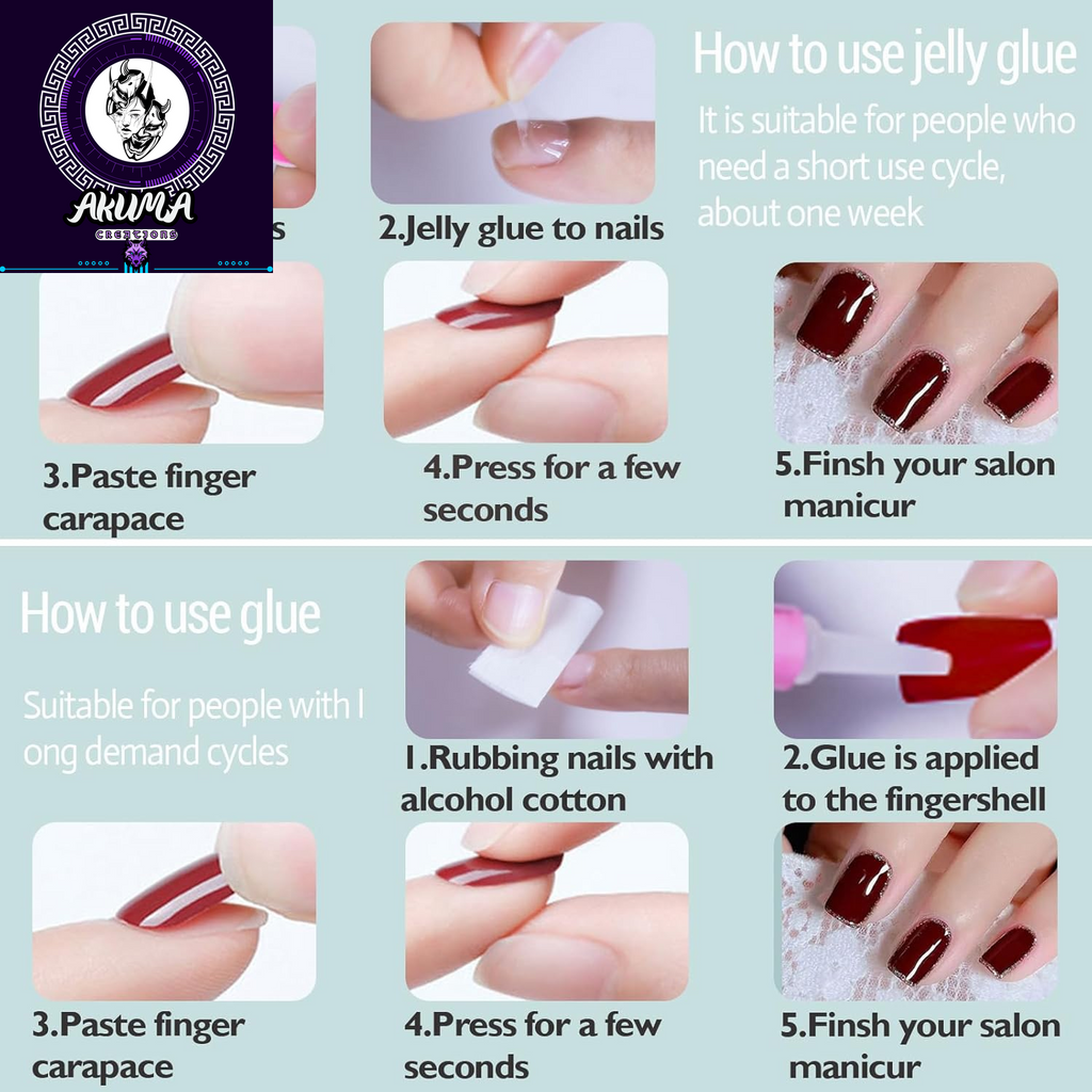 6 Pack French Tip Press on Nails - Almond, Square & Coffin Shapes, Short Fake Nails with Glue, Artificial Stick on Nails (White, Black)