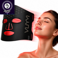 VYM Red Light Therapy for Face: High-Energy Super Lightweight 292 Leds Cordless Professional Light Therapy Mask Infrared LED Face Mask at Home Travel 2Mm Thickness - Black