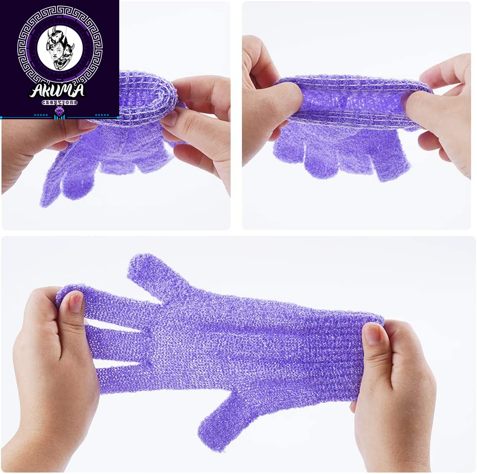 10 Pairs Exfoliating Gloves,Made of 100% Nylon,10 Colors Double Sided Exfoliating Gloves