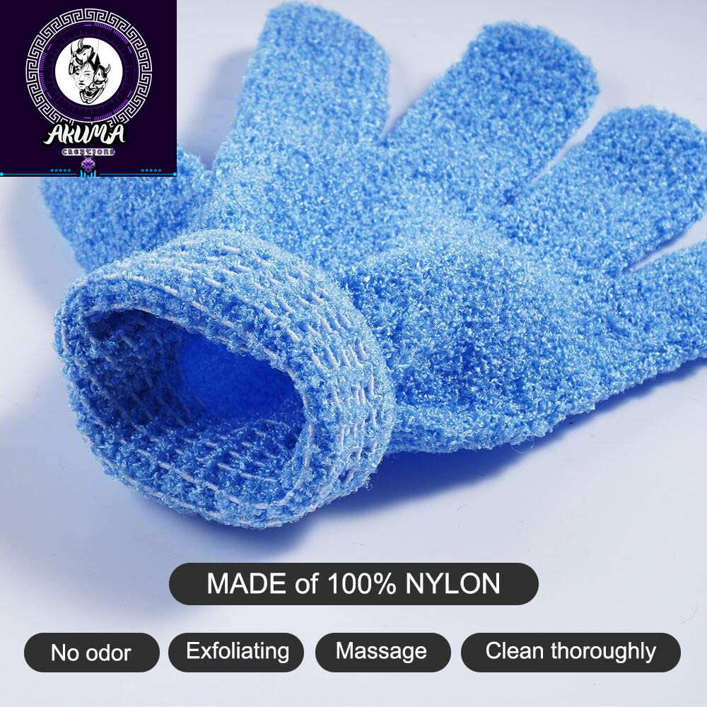 10 Pairs Exfoliating Gloves,Made of 100% Nylon,10 Colors Double Sided Exfoliating Gloves