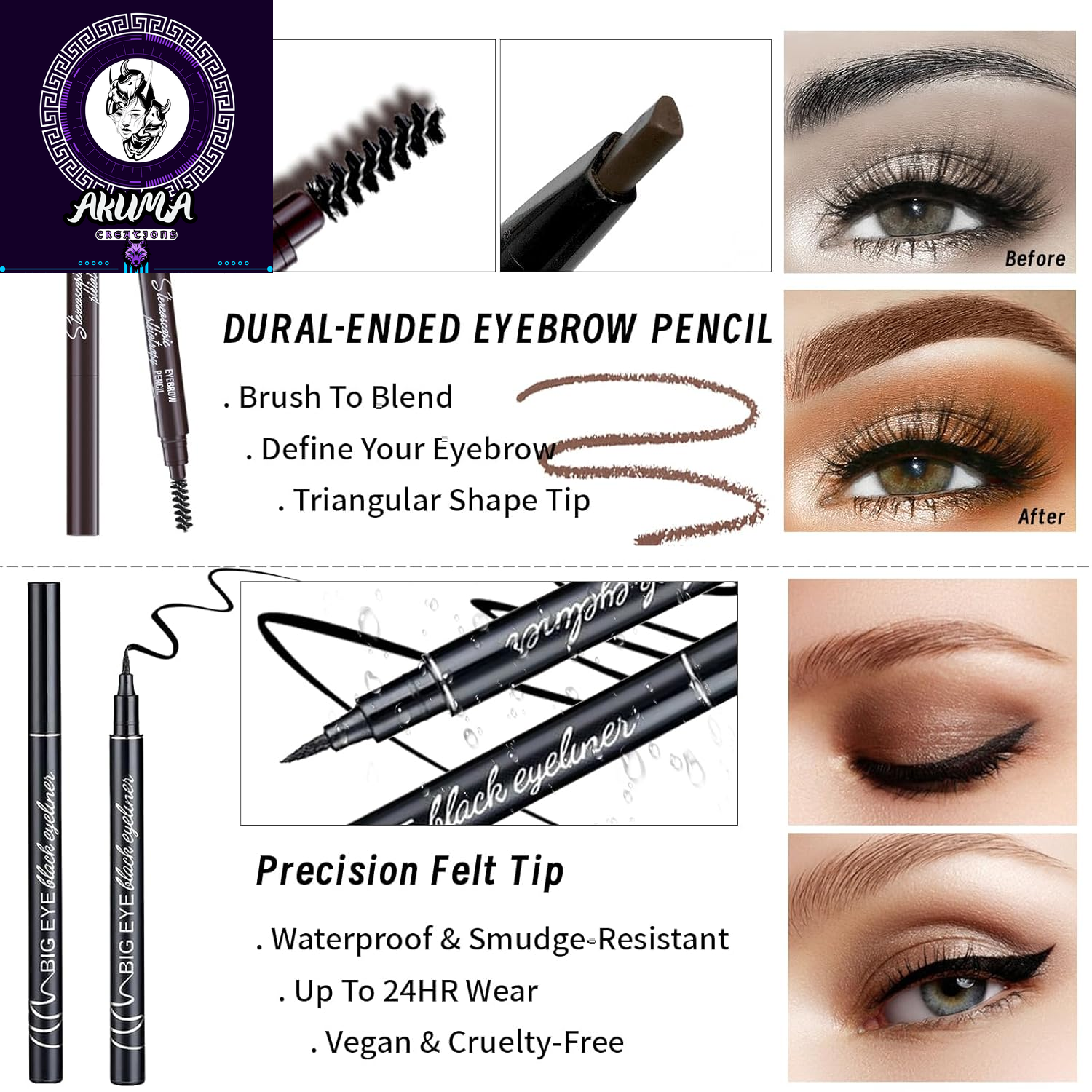 Makeup Set Kit for Women Girls Teens, Makeup Present Set, Includes 9 Color Eyeshadow, Counter Stick, Foundation, Eyebrow Pencil, Eyeliner, Mascara, Lip Gloss, 5Pcs Brushes, Sponge