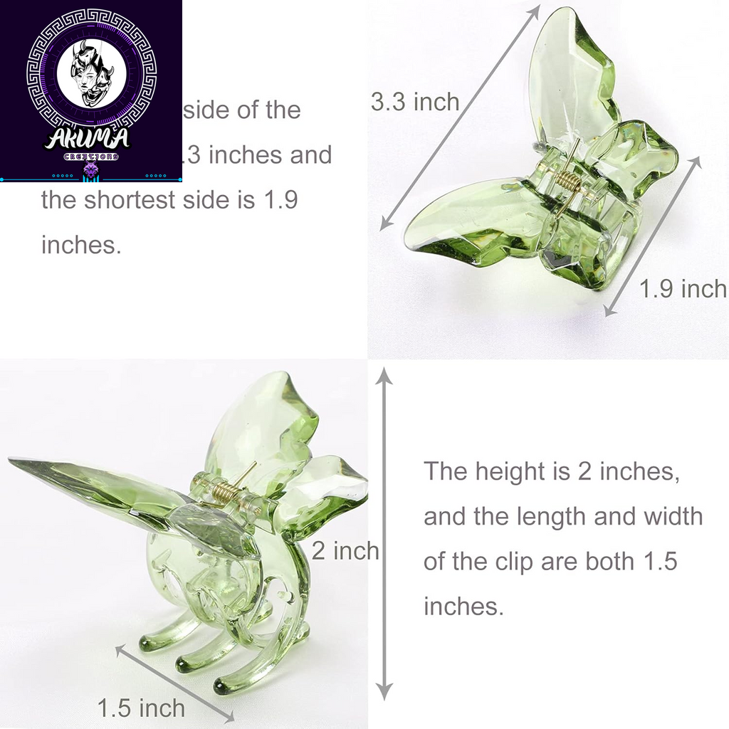 Hair Accessories - 3.3 Inch Butterfly Hair Claw Clips, Large Sized Jaw Clips for Girls and Women, 5 Pack