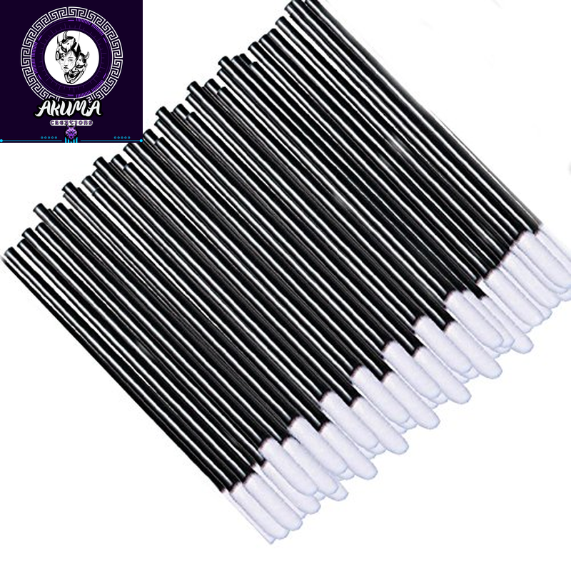 500Pcs/Set Disposable Lip Brushes Make up Brush Lipstick Lip Gloss Wands Applicator Tool Makeup Beauty Tool Kits (Black)