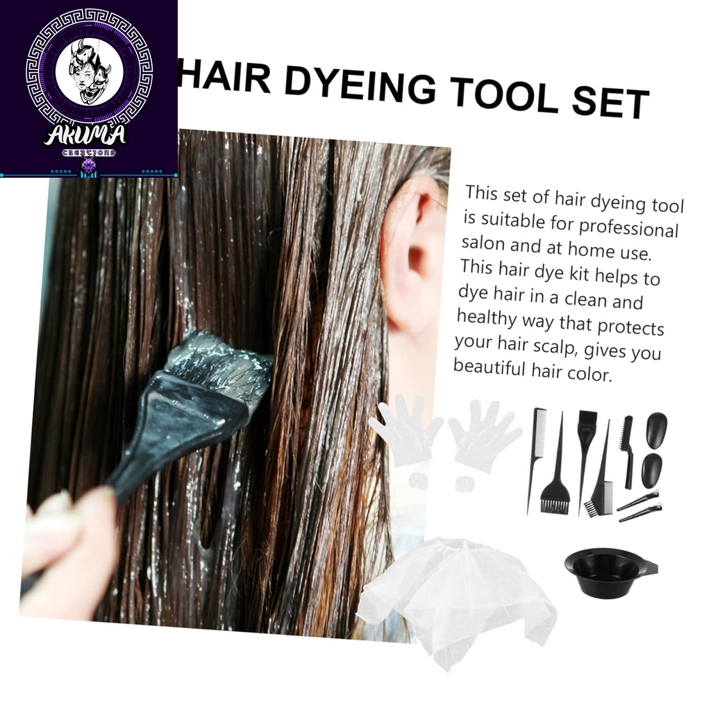 11Pcs Hair Dye Tool Set Reusable Hair Dye Bowl Brush and Gloves at Home Protects Scalp