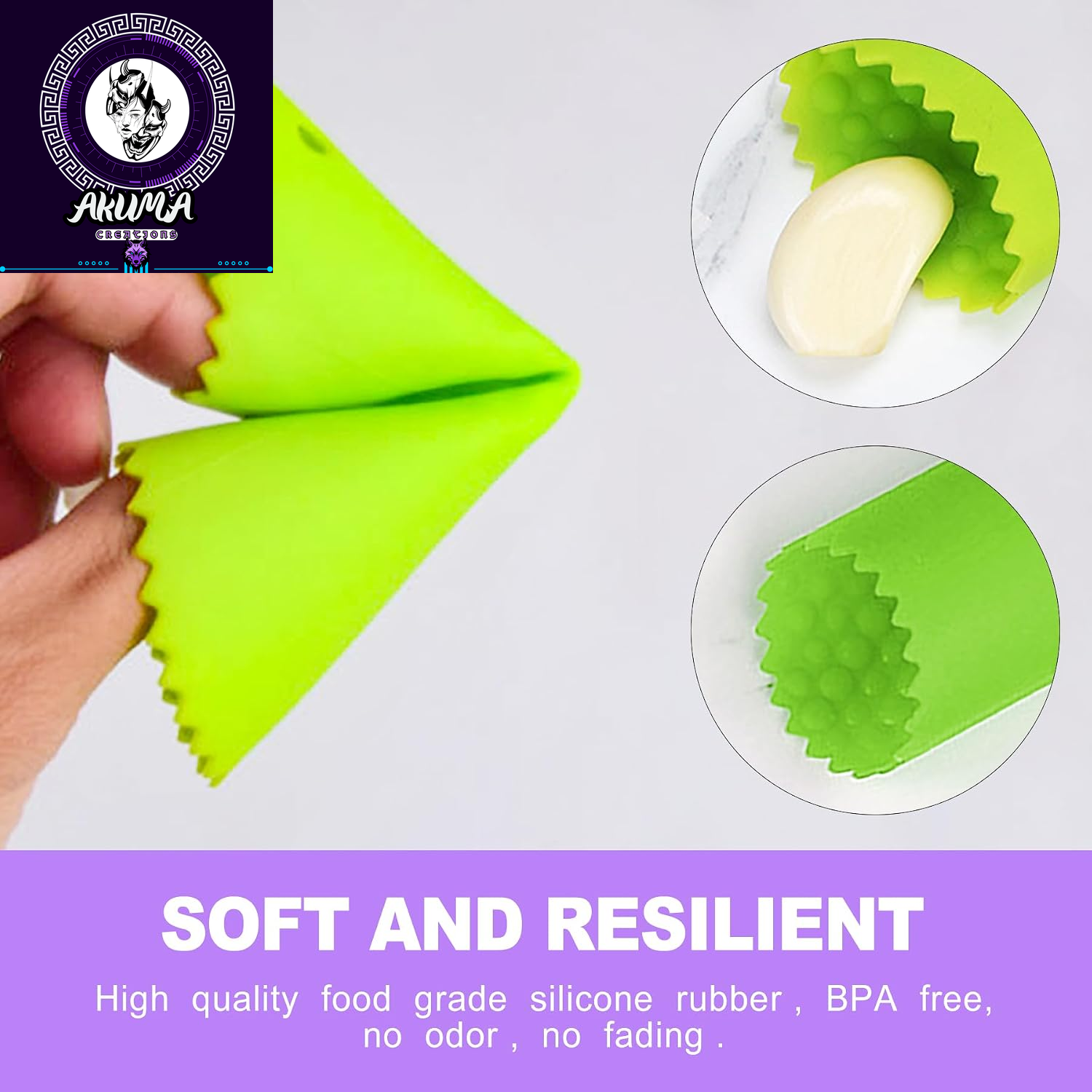 3Pcs Silicone Garlic Peeler Tube Roller - Garlic Peeler, Roller, Rocker, Skin Remover Tool, Easy Clean Kitchen Gadget for Chefs Home Cooking