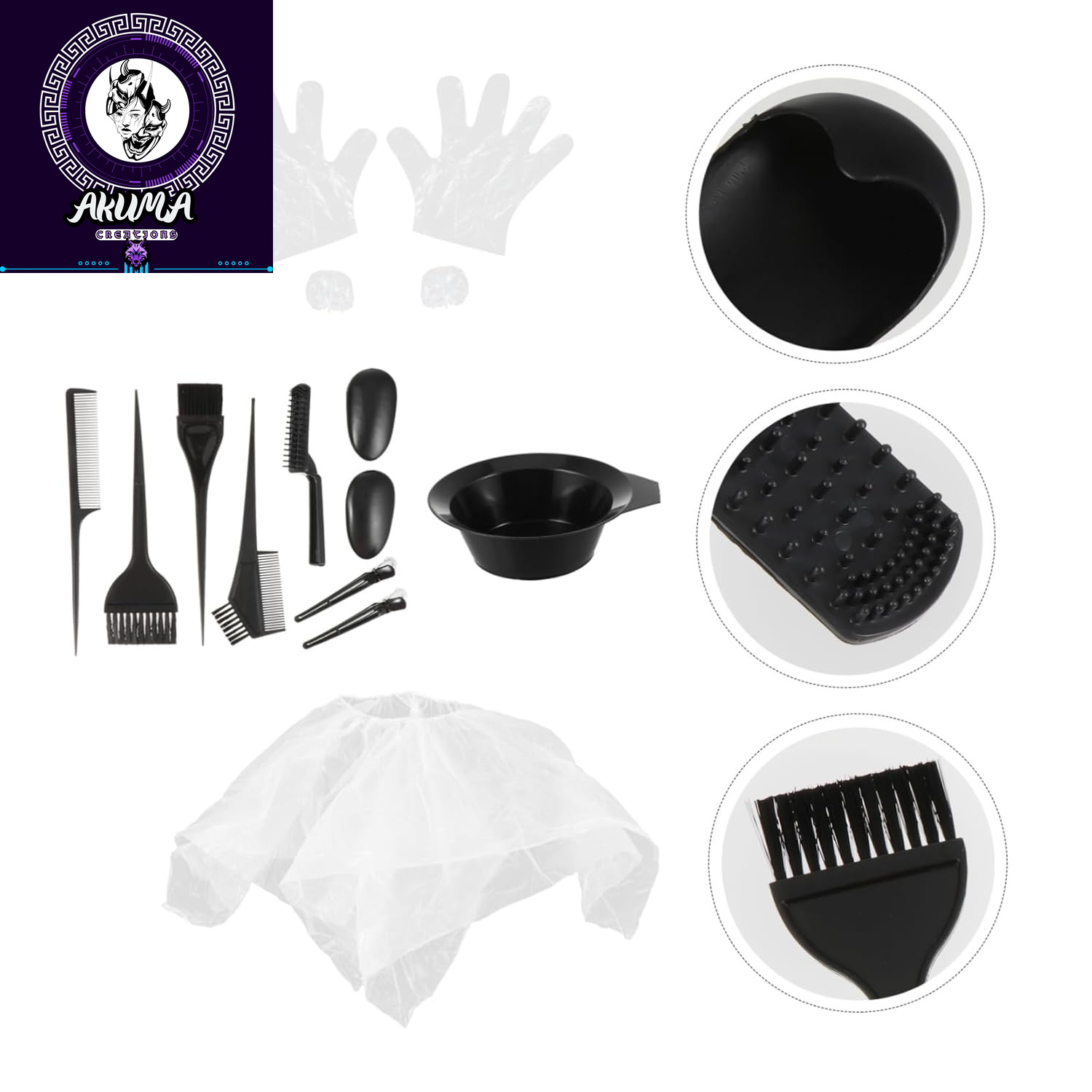 11Pcs Hair Dye Tool Set Reusable Hair Dye Bowl Brush and Gloves at Home Protects Scalp