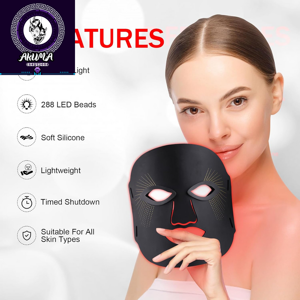 Red Light Therapy for Face, Red Light Therapy Mask, 7 Colors LED Facial Mask for Wrinkle Remove & anti Aging, Skin Care Home Use, Black (Upgraded Version)