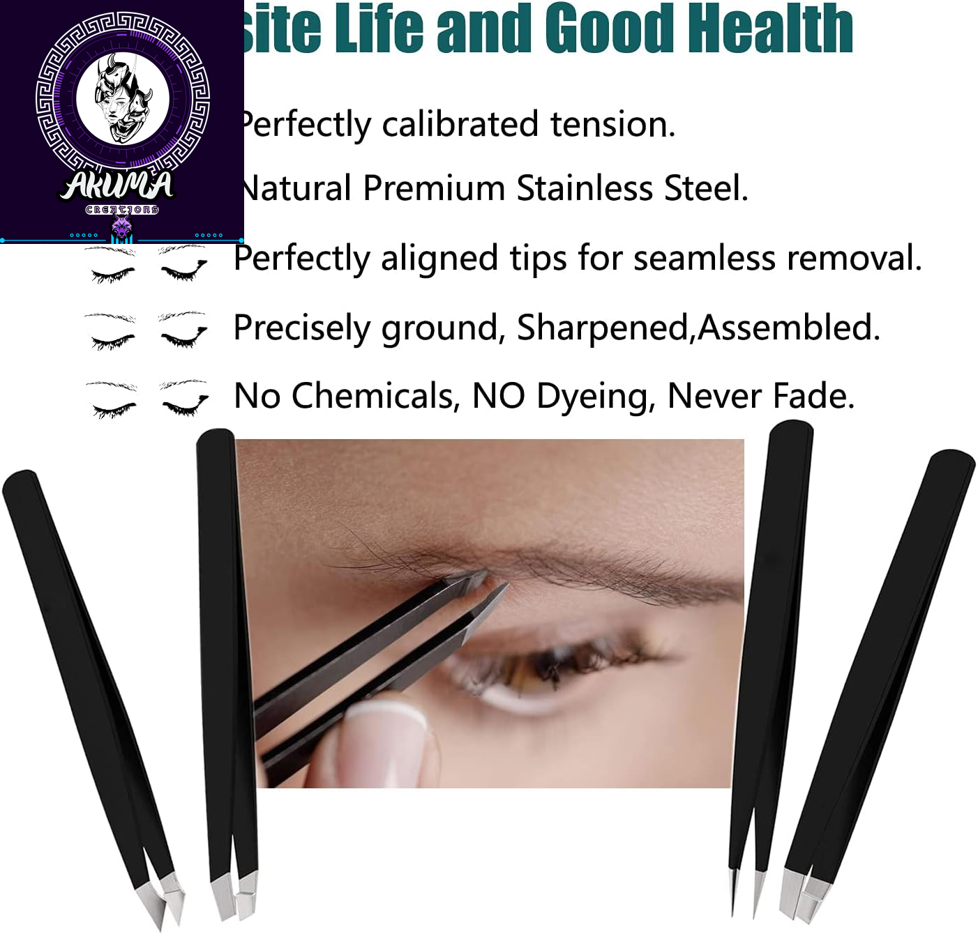 [4+1 Pieces] Tweezers Set with Travel Case, Great Precision Upgrade Professional Anti-Rust Alloy Tweezers for Women & Men Multi-Purpose as Eyebrows Facial Hair Ingrown Hair Removal