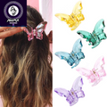 Hair Accessories - 3.3 Inch Butterfly Hair Claw Clips, Large Sized Jaw Clips for Girls and Women, 5 Pack