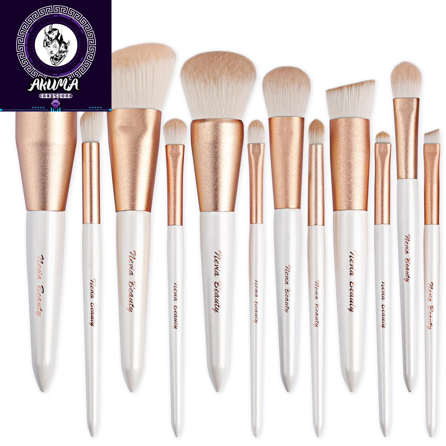 Makeup Brushes Set,  12Pcs Premium Eye Shadow, Eyebrows, Eyeliner, Concealer, Lip Liner，Foundation Makeup Brush White Travel Makeup Set,Cruelty-Free Synthetic Fiber Bristles