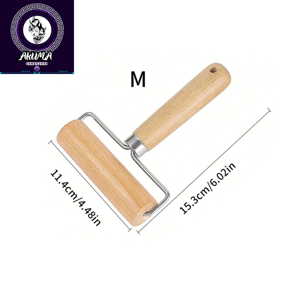 Wood Rolling Pin with Handle for Baking Dough Roller Pastry Pasta Pizza Roller Kitchen Utensils