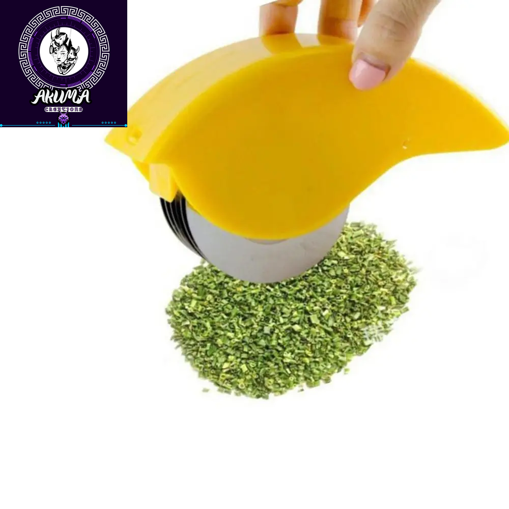 Parsley Chopper Roller Herb Roller Mincer Manual Vegetable Cutter with 6 Stainless Steel Blade Kitchen Vegetable Cutter Tool