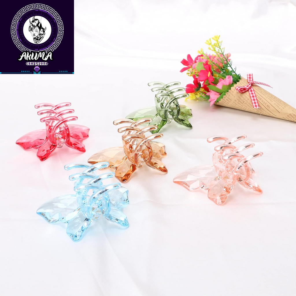 Hair Accessories - 3.3 Inch Butterfly Hair Claw Clips, Large Sized Jaw Clips for Girls and Women, 5 Pack