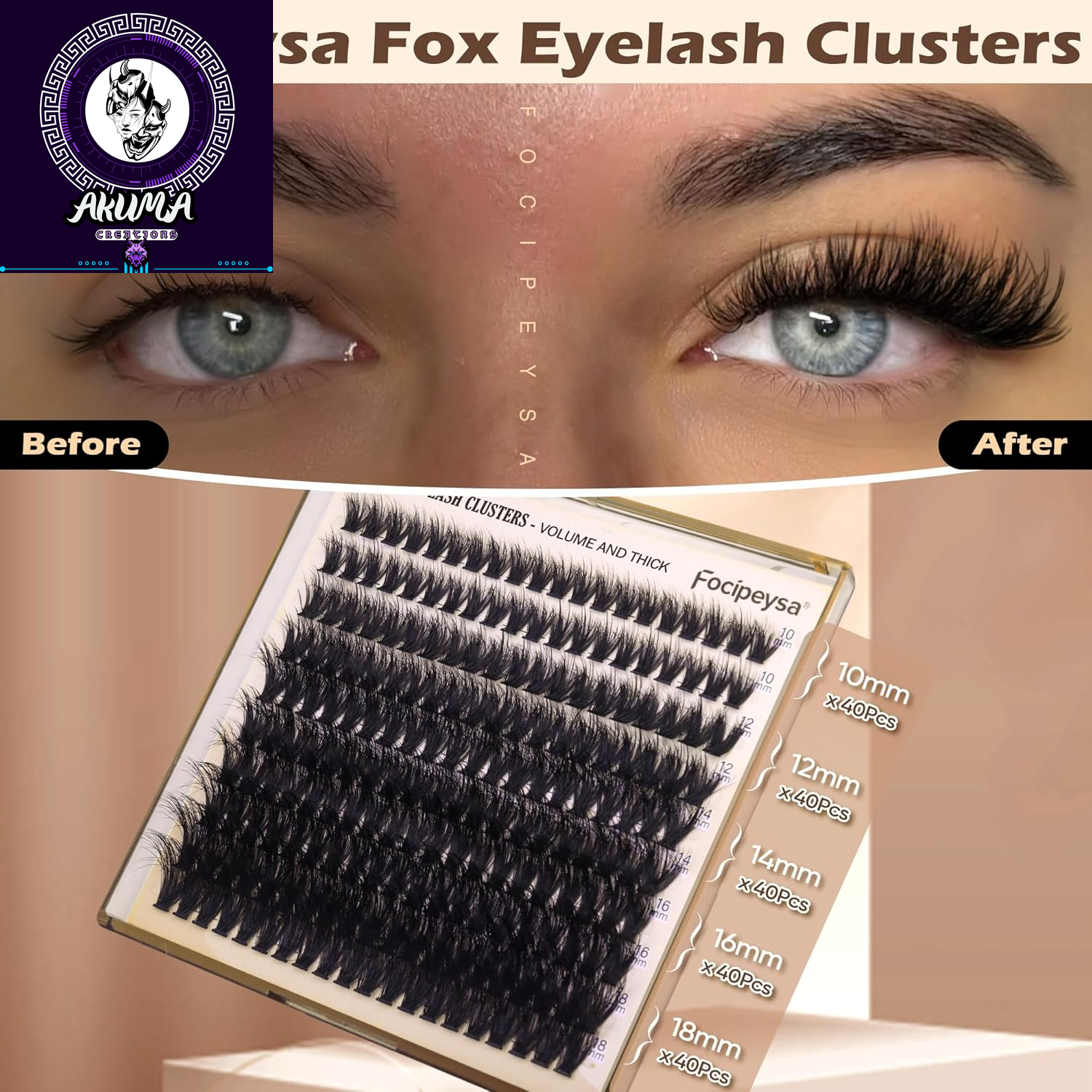 Lash Extension Kit Thick Eyelash Extension Kit 10-18Mm Fluff Volume Lash Clusters 200D Individual Eyelashes Kit with Lashes Bond, Lashes Remover, Lash Tweezers, DIY Lash Extension