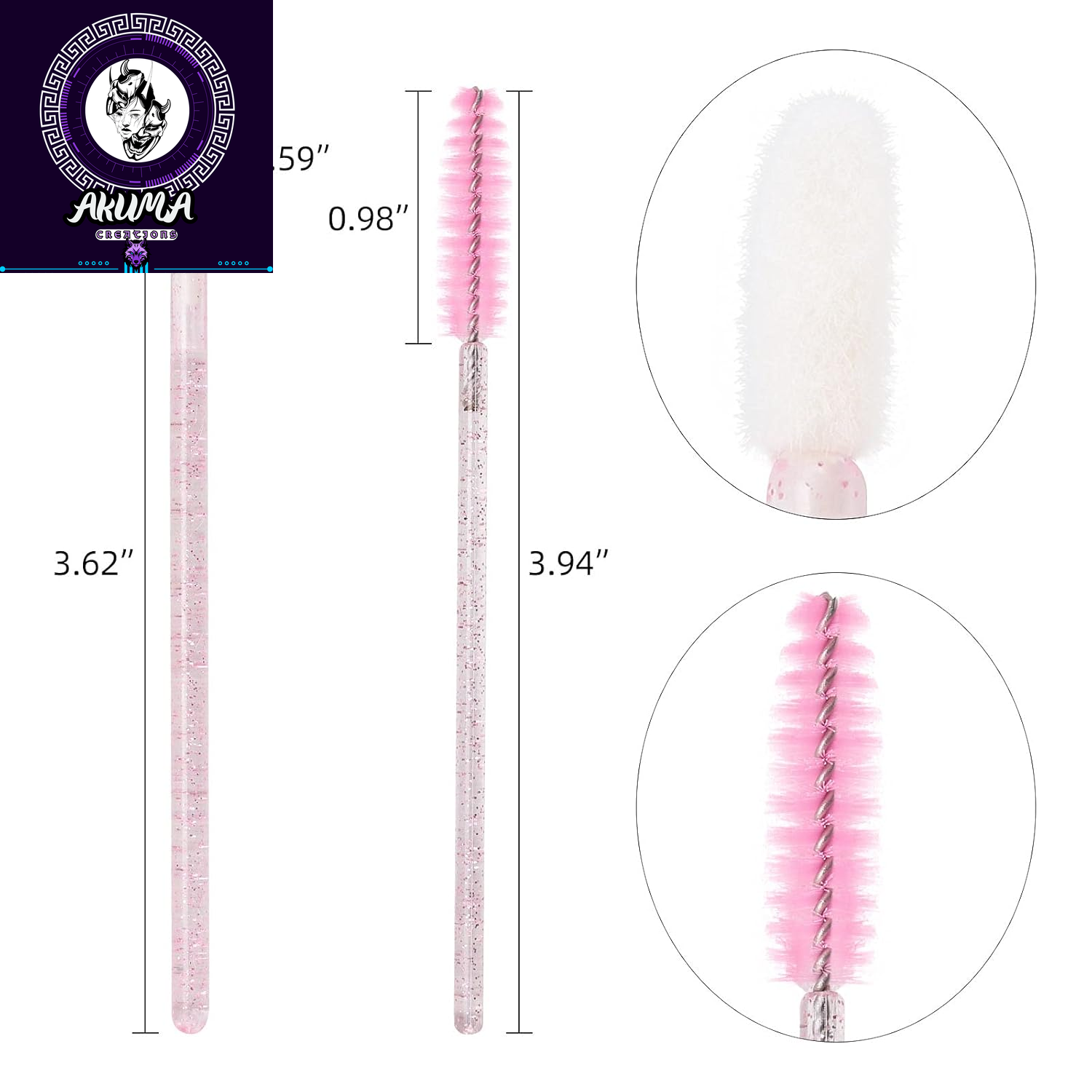 400 Spoolies Mascara Wand and Lip Brush Disposable Lash Brushes for Eyelash Extensions, Lipstick Lip Gloss Wands Applicator Tool (Pink)