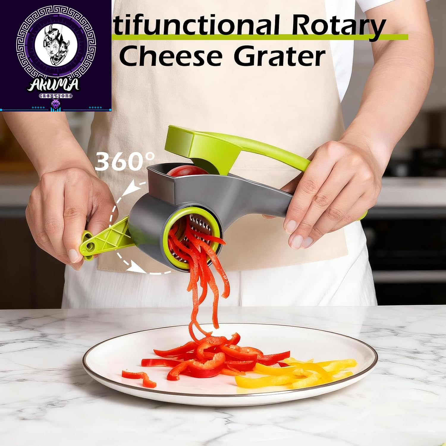 Cheese Grater, Parmesan Cheese Grater with Handle and 1 Replacement Handle Cheese Grate Rotary with 4 Stainlesssteel Drums for Grating and Shredding Hard Cheese, Chocolate, Nuts