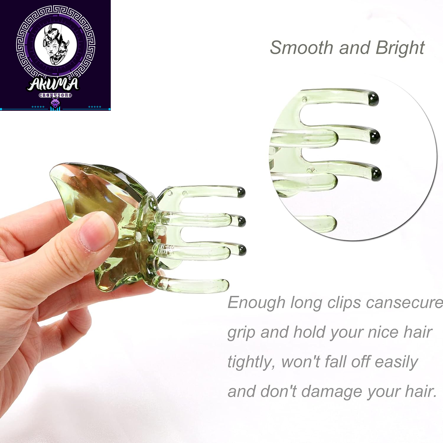 Hair Accessories - 3.3 Inch Butterfly Hair Claw Clips, Large Sized Jaw Clips for Girls and Women, 5 Pack