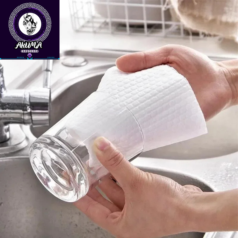 Disposable Lazy Rags Washable Paper Non-Woven Dish Cloths Kitchen Roller Paper Cleaning Wipes Absorbent Towels Dishes Rags