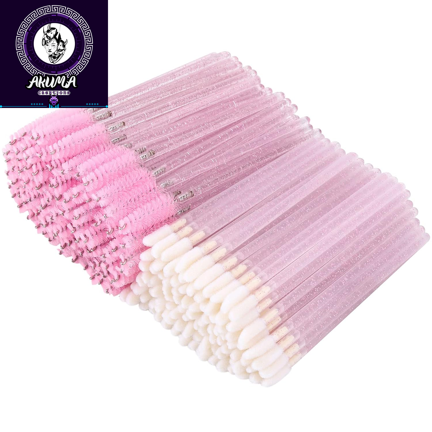 400 Spoolies Mascara Wand and Lip Brush Disposable Lash Brushes for Eyelash Extensions, Lipstick Lip Gloss Wands Applicator Tool (Pink)