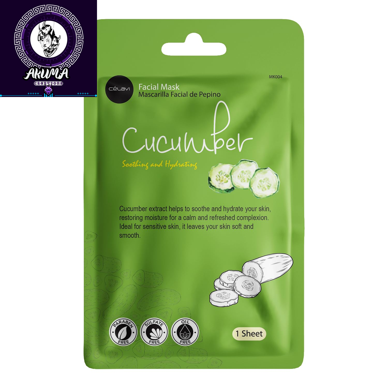 Celavi Essence Facial Face Mask Paper Sheet Korea Skin Care Moisturizing 12 Pack (Mix - 2 of Each)