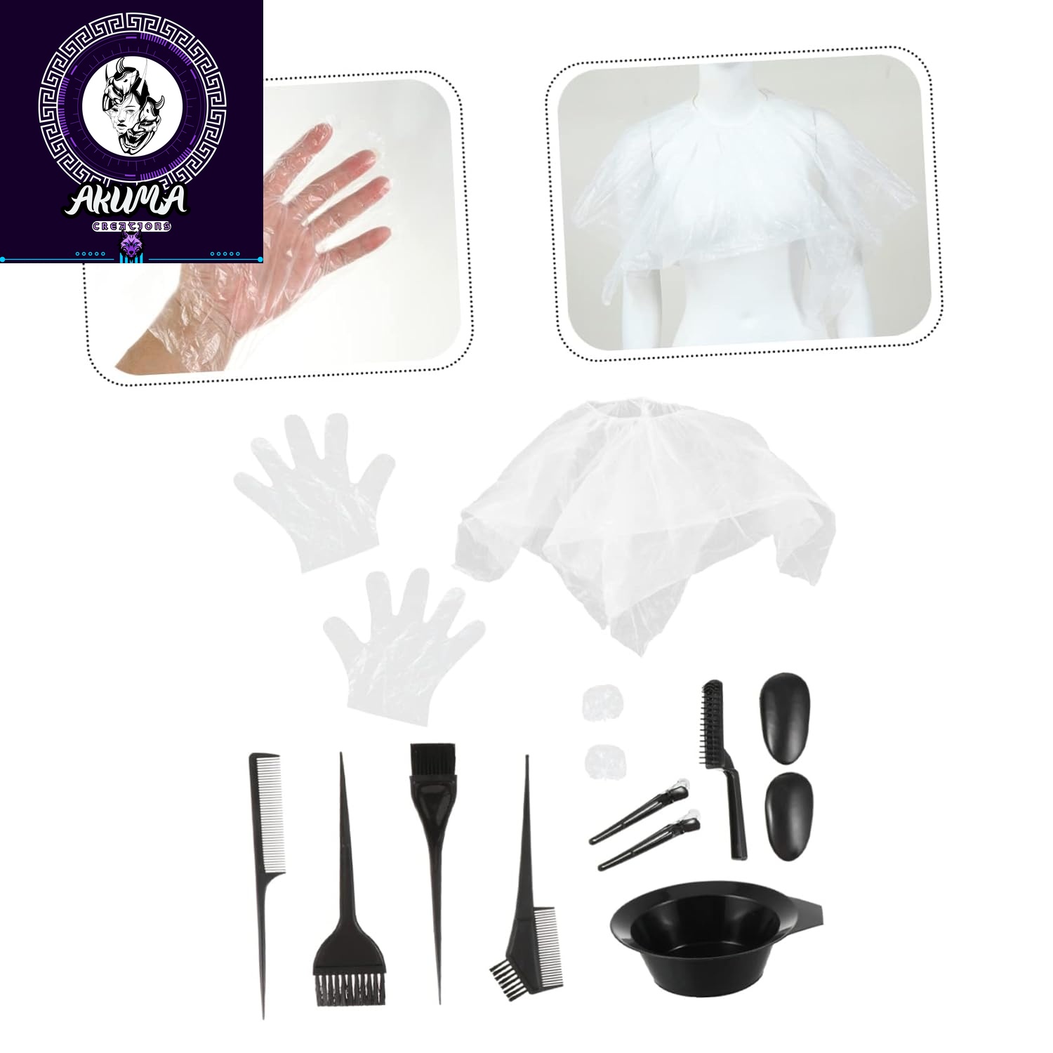 11Pcs Hair Dye Tool Set Reusable Hair Dye Bowl Brush and Gloves at Home Protects Scalp