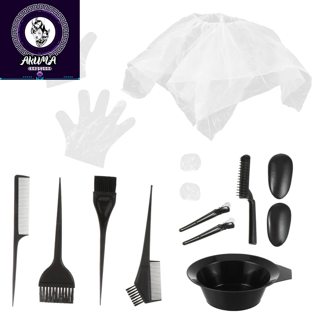 11Pcs Hair Dye Tool Set Reusable Hair Dye Bowl Brush and Gloves at Home Protects Scalp