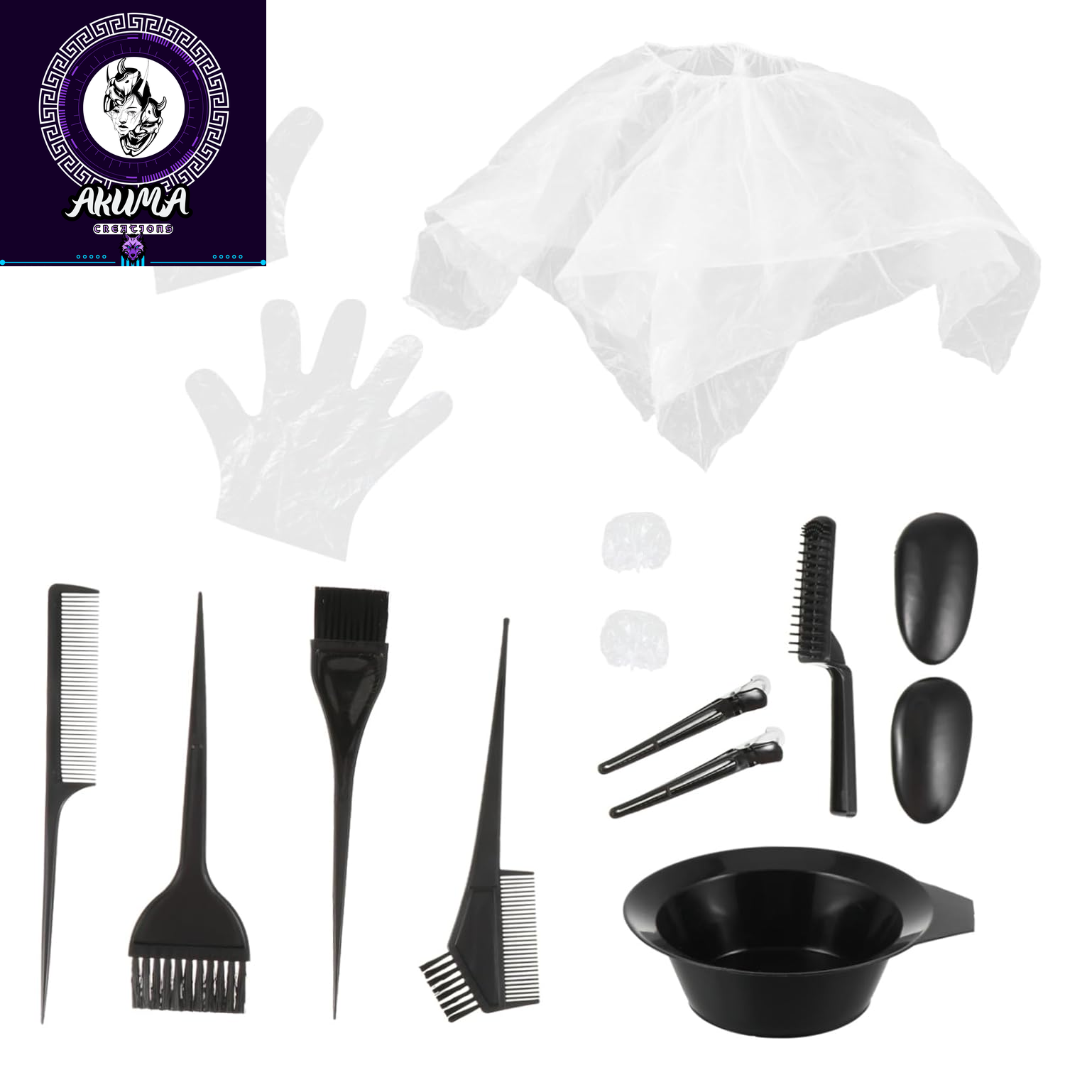11Pcs Hair Dye Tool Set Reusable Hair Dye Bowl Brush and Gloves at Home Protects Scalp