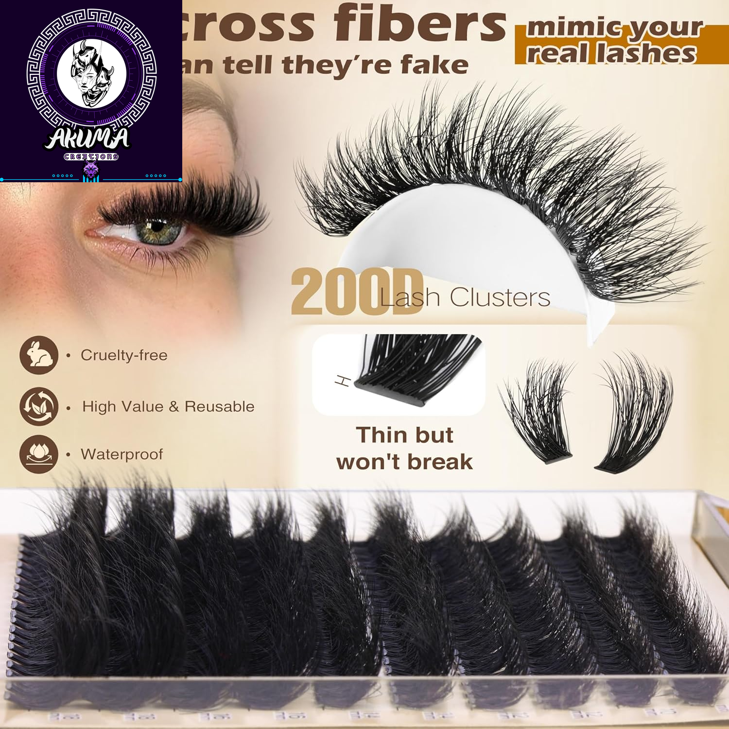 Lash Extension Kit Thick Eyelash Extension Kit 10-18Mm Fluff Volume Lash Clusters 200D Individual Eyelashes Kit with Lashes Bond, Lashes Remover, Lash Tweezers, DIY Lash Extension