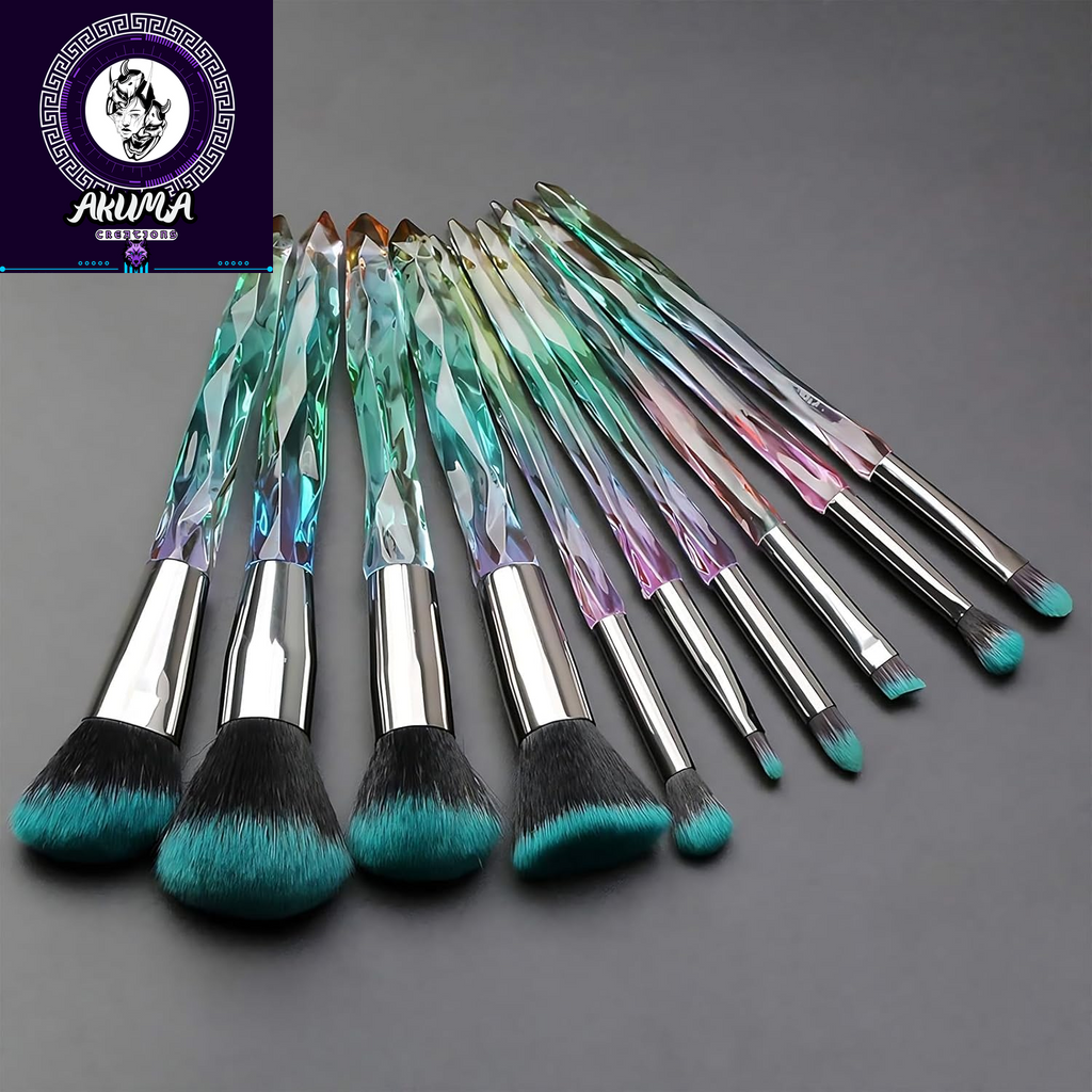 Makeup Brushes Set, 10PCS Crystal Makeup Brushes Premium Synthetic Powder Foundation Concealer Eye Shadow Brush, Professional Face Eye Make up Brushes for Girls Women