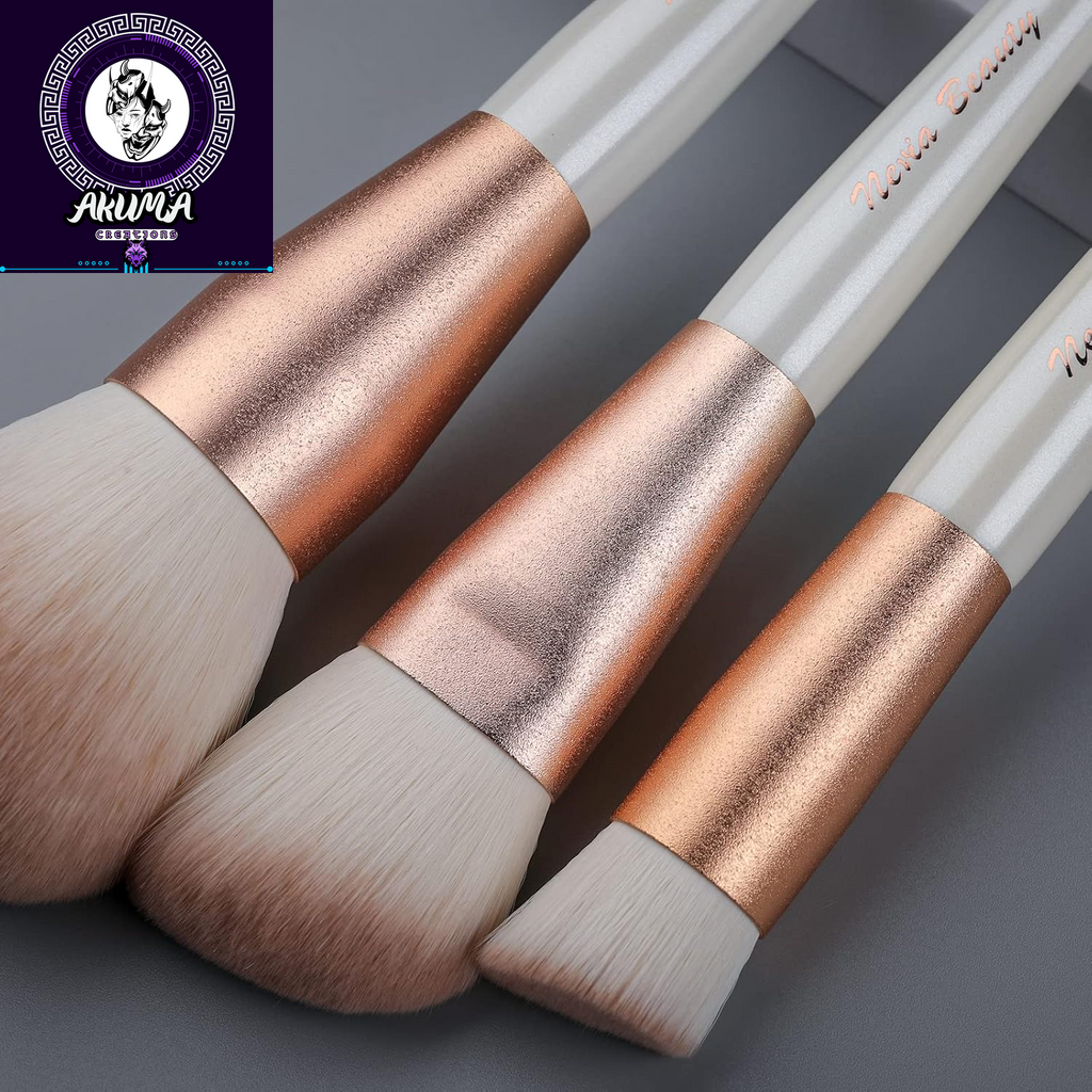 Makeup Brushes Set,  12Pcs Premium Eye Shadow, Eyebrows, Eyeliner, Concealer, Lip Liner，Foundation Makeup Brush White Travel Makeup Set,Cruelty-Free Synthetic Fiber Bristles