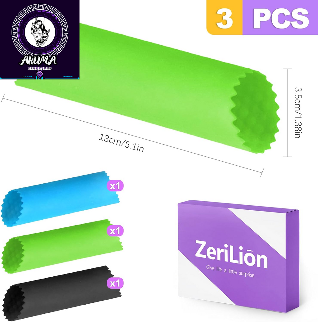 3Pcs Silicone Garlic Peeler Tube Roller - Garlic Peeler, Roller, Rocker, Skin Remover Tool, Easy Clean Kitchen Gadget for Chefs Home Cooking