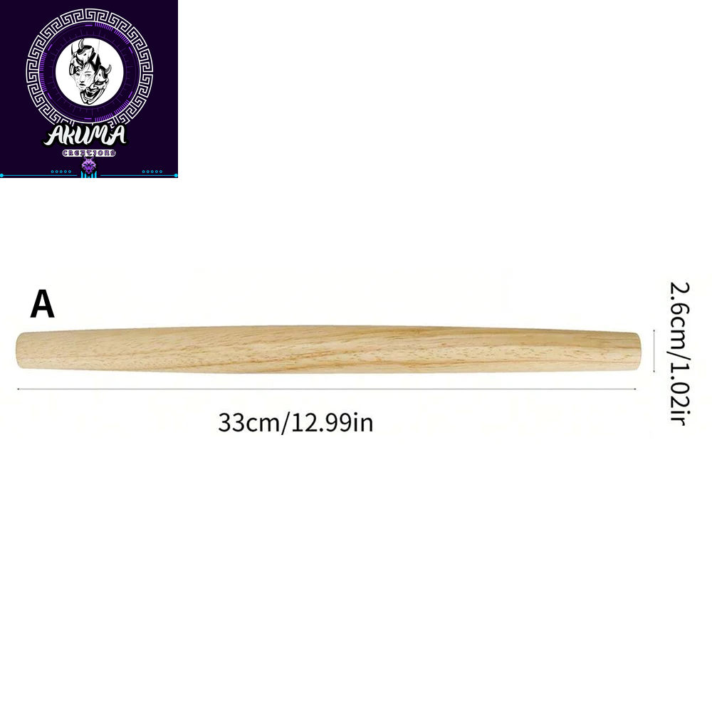 Wood Rolling Pin with Handle for Baking Dough Roller Pastry Pasta Pizza Roller Kitchen Utensils