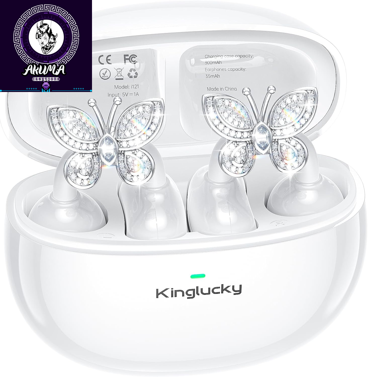 Jewelry-Inspired Clip-On Earbuds with Butterfly Earrings