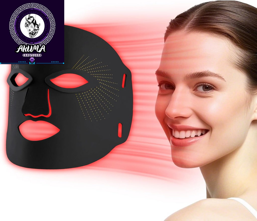 Red Light Therapy for Face, Red Light Therapy Mask, 7 Colors LED Facial Mask for Wrinkle Remove & anti Aging, Skin Care Home Use, Black (Upgraded Version)