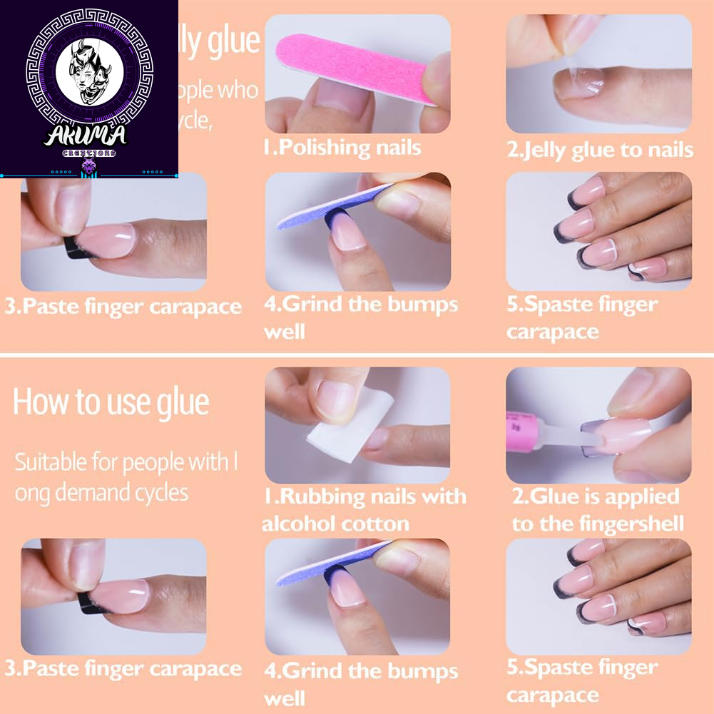 Square Medium Pink White Ombre False Nails with Glitter - 24Pcs Press on Designs Acrylic Artificial Stick on Nails for Women Girls