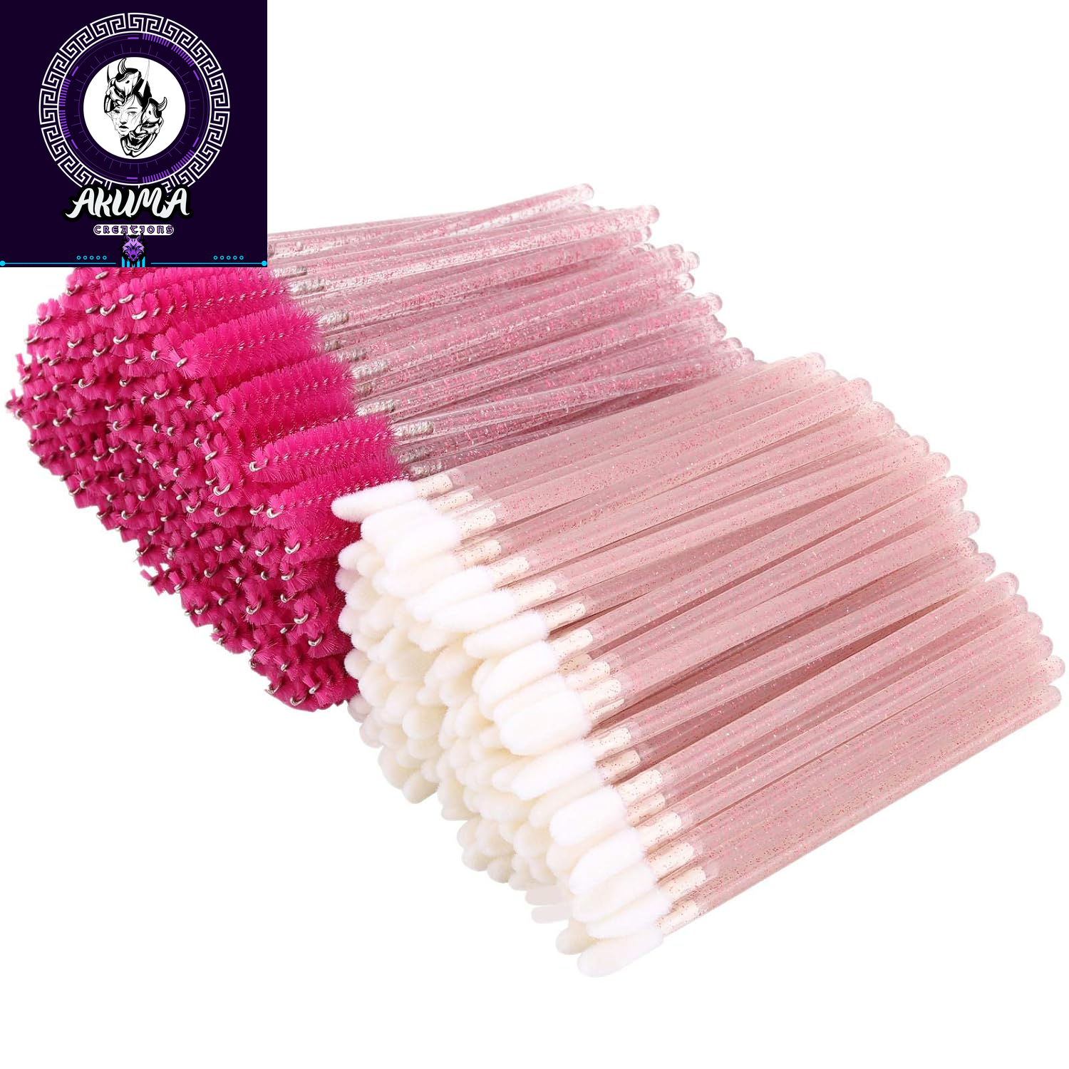 400 Spoolies Mascara Wand and Lip Brush Disposable Lash Brushes for Eyelash Extensions, Lipstick Lip Gloss Wands Applicator Tool (Pink)