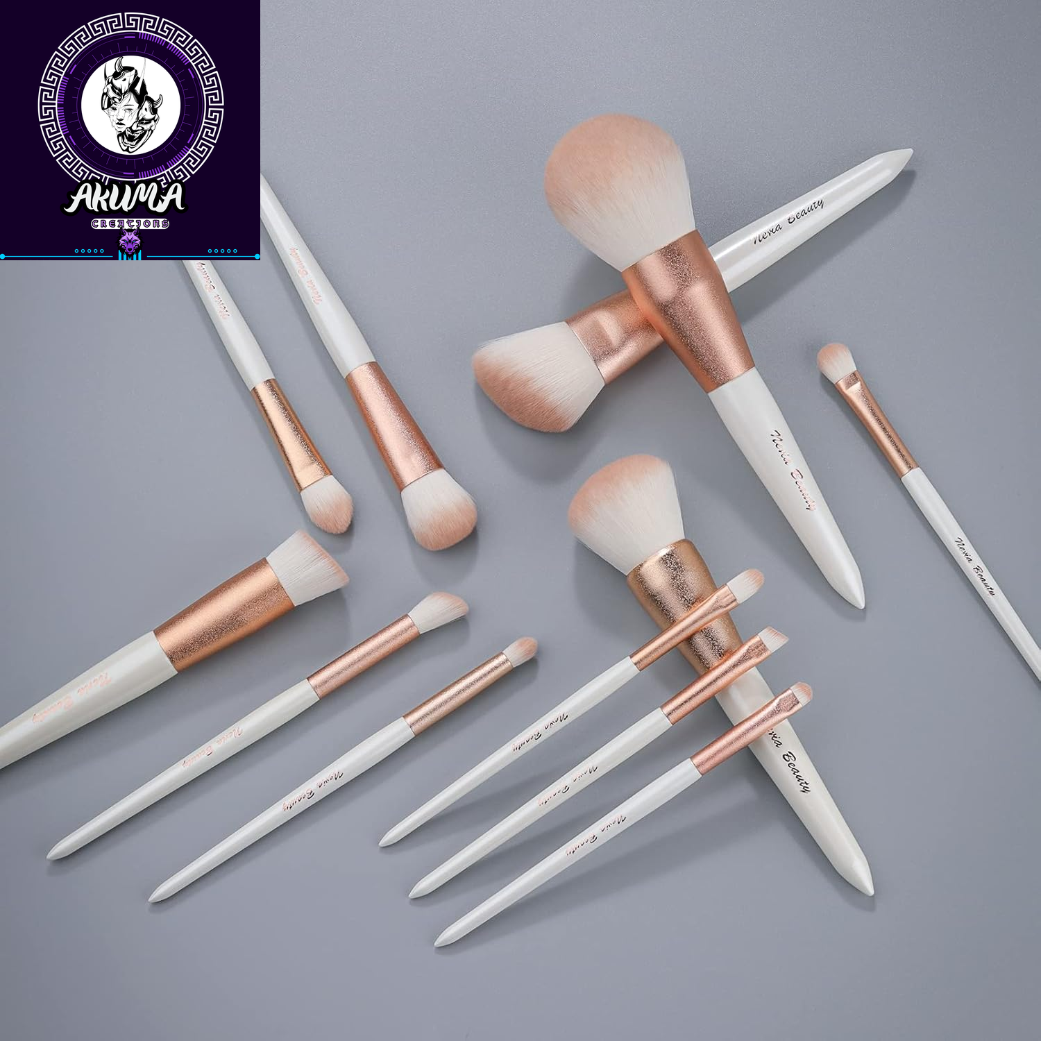 Makeup Brushes Set,  12Pcs Premium Eye Shadow, Eyebrows, Eyeliner, Concealer, Lip Liner，Foundation Makeup Brush White Travel Makeup Set,Cruelty-Free Synthetic Fiber Bristles