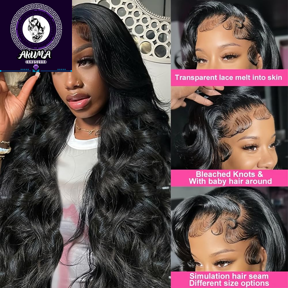 Body Wave Lace Front Wigs Human Hair 13X6 Lace Front Wigs for Black Women | 28 Inch 180% Density HD Transparent Lace Frontal Wig for Women Glueless Wigs Human Hair Pre Plucked Lace Wigs for Women