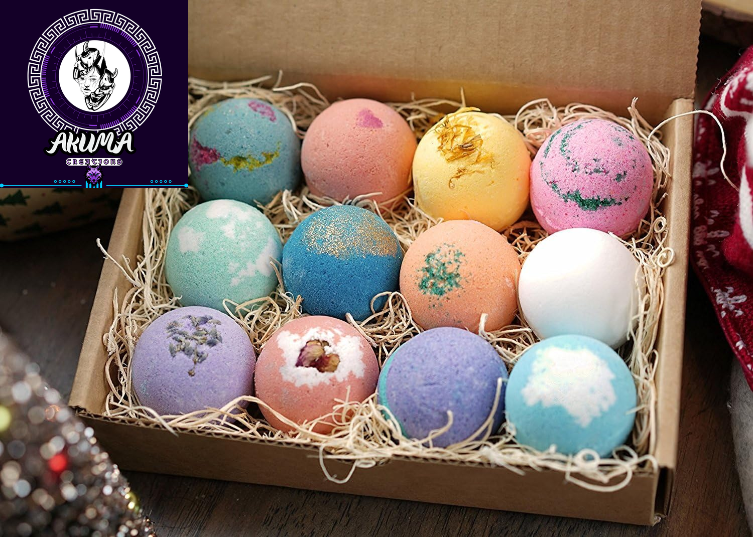 Bath Bombs Gift Set 12 USA Made Fizzies, Shea & Coco Butter Dry Skin Moisturize, Perfect for Bubble Spa Bath