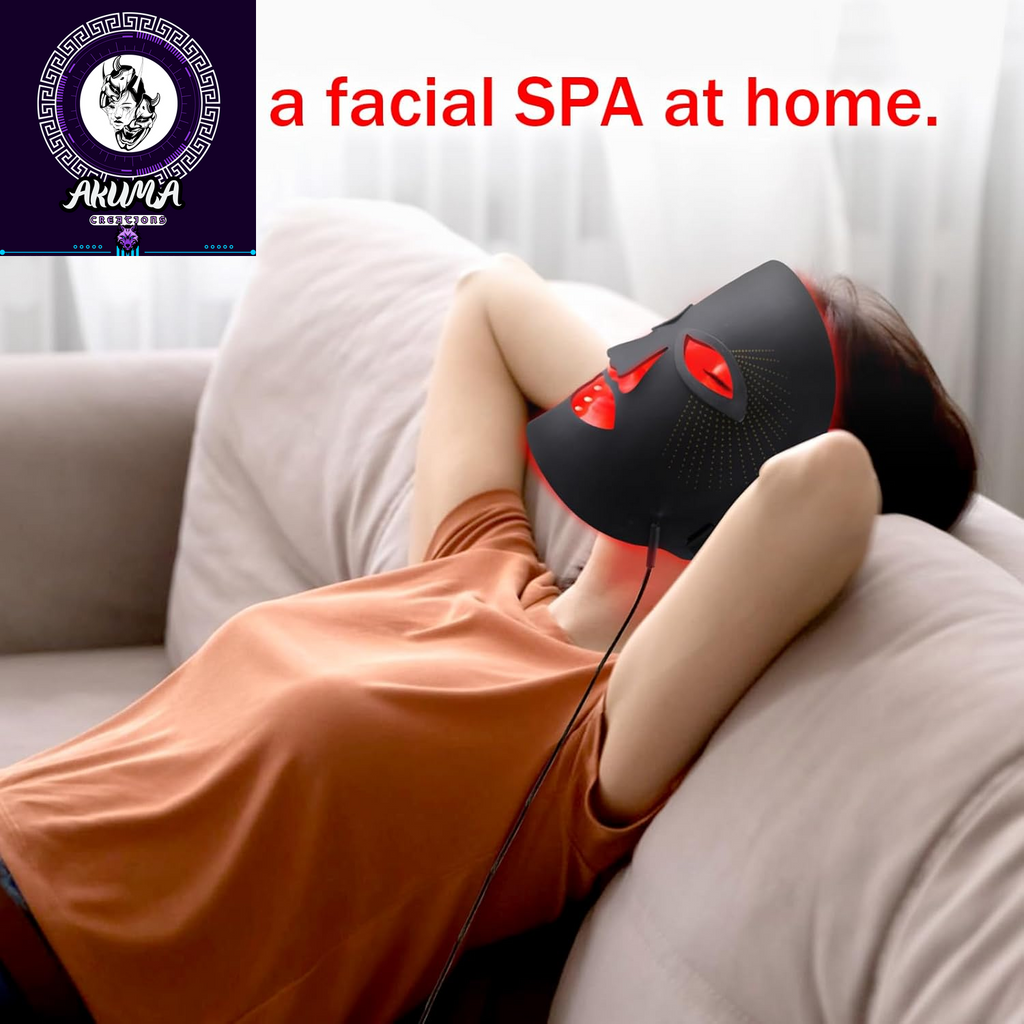 Red Light Therapy for Face, Red Light Therapy Mask, 7 Colors LED Facial Mask for Wrinkle Remove & anti Aging, Skin Care Home Use, Black (Upgraded Version)