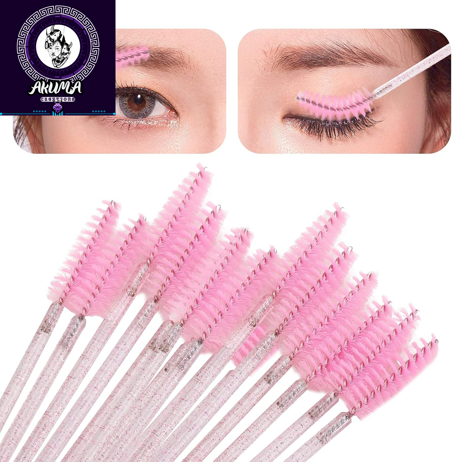 400 Spoolies Mascara Wand and Lip Brush Disposable Lash Brushes for Eyelash Extensions, Lipstick Lip Gloss Wands Applicator Tool (Pink)