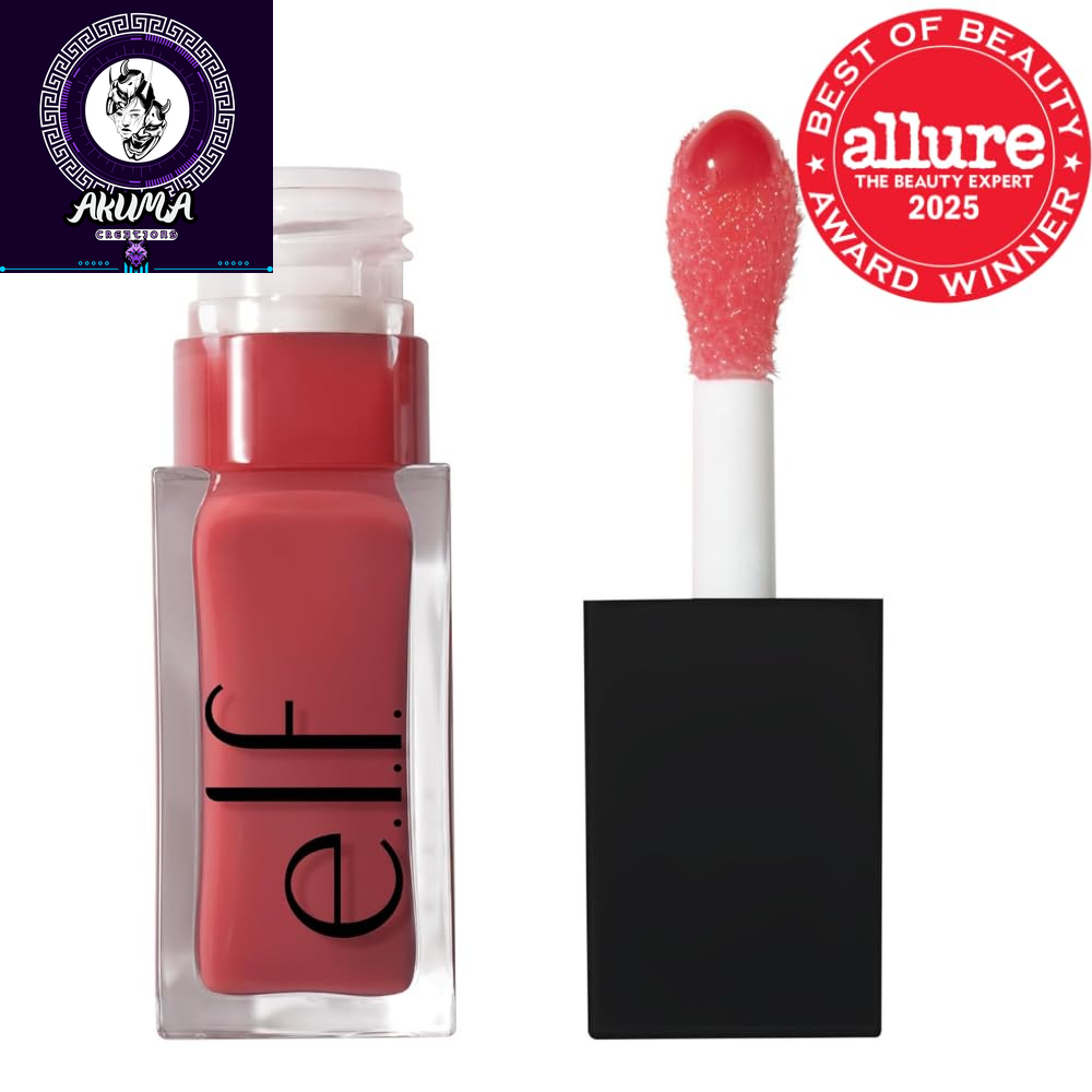 Glow Reviver Lip Oil, Nourishing Tinted Lip Oil for a High-Shine Finish, Infused with Jojoba Oil, Vegan & Cruelty-Free, Rose Envy