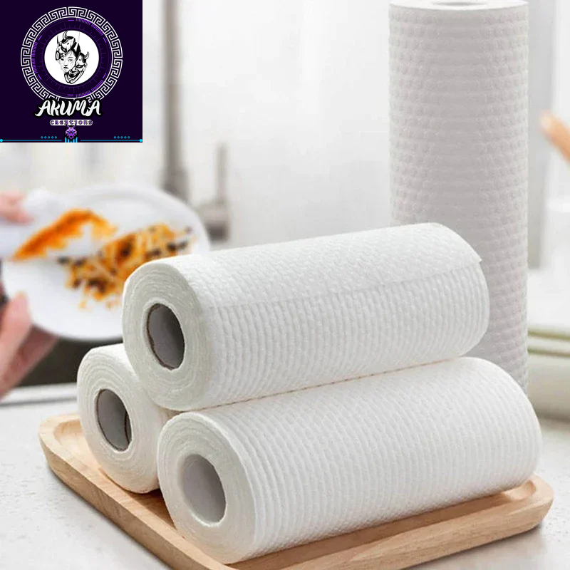 Disposable Lazy Rags Washable Paper Non-Woven Dish Cloths Kitchen Roller Paper Cleaning Wipes Absorbent Towels Dishes Rags